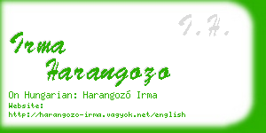 irma harangozo business card